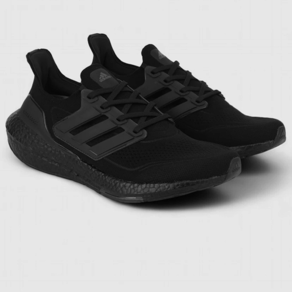 Adidas UltraBoost 21, Prime Blue, made from recycled ocean plastic, Triple Black